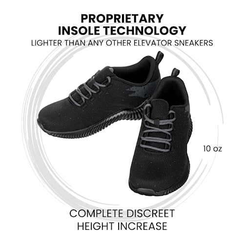 CALTO Men's Invisible Height Increasing Elevator Shoes - Black/Grey Ultra Lightweight Sporty Sneakers - 2.8 Inches Taller - Q216 - Size 9 D(M) US - Image 4