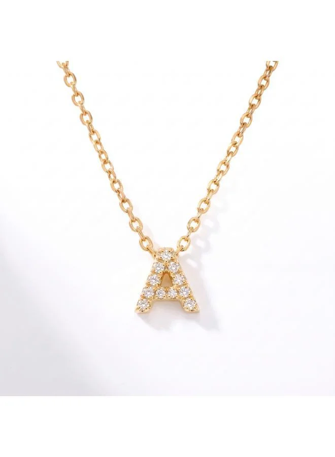 Letter A  Initial Pendant Necklace 18k Gold Plated