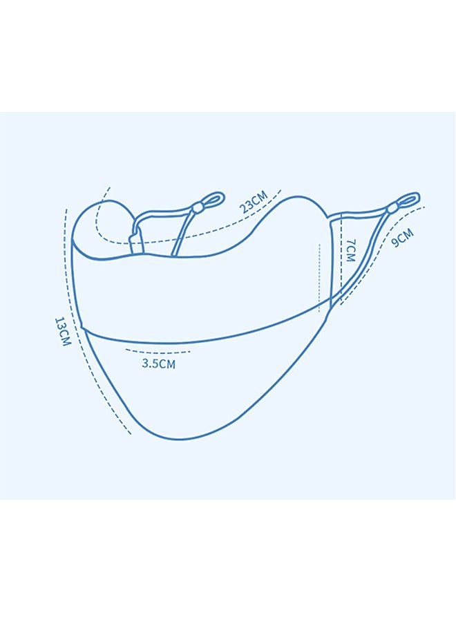 2 Pieces UPF 50 Ice Silk Breathable Protection UV Face Cover with Ear Loops Soft Washable Reusable Sunscreen Sports Face Mask Sun Protection Mask Gray Blue - Image 2