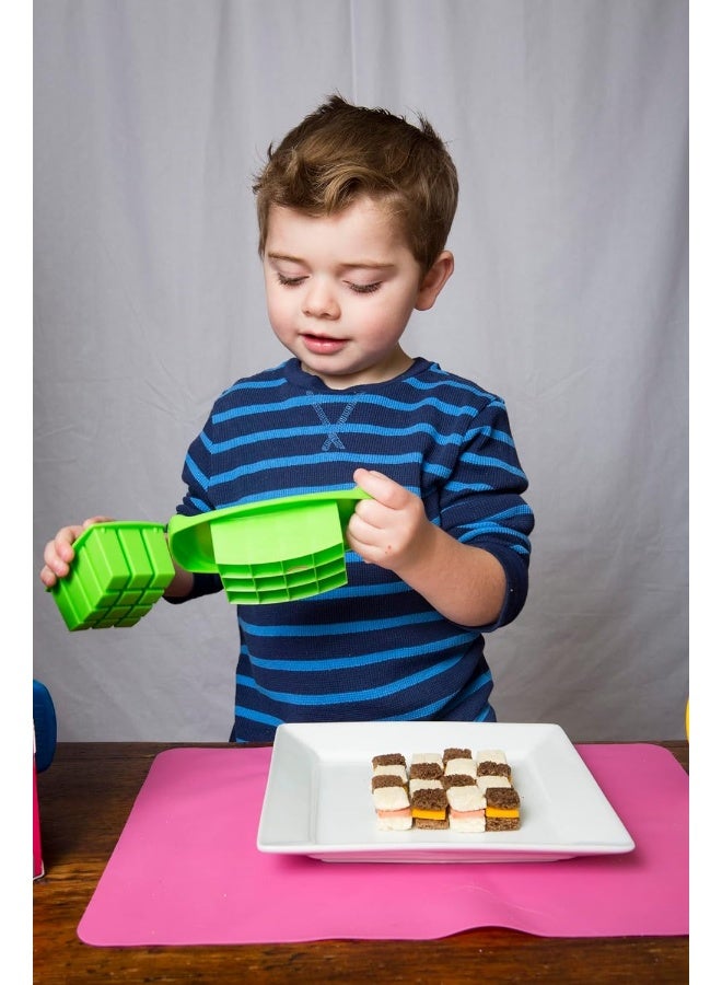 FunBites Food Cutter Set, Green Squares, Pink Hearts - Image 5