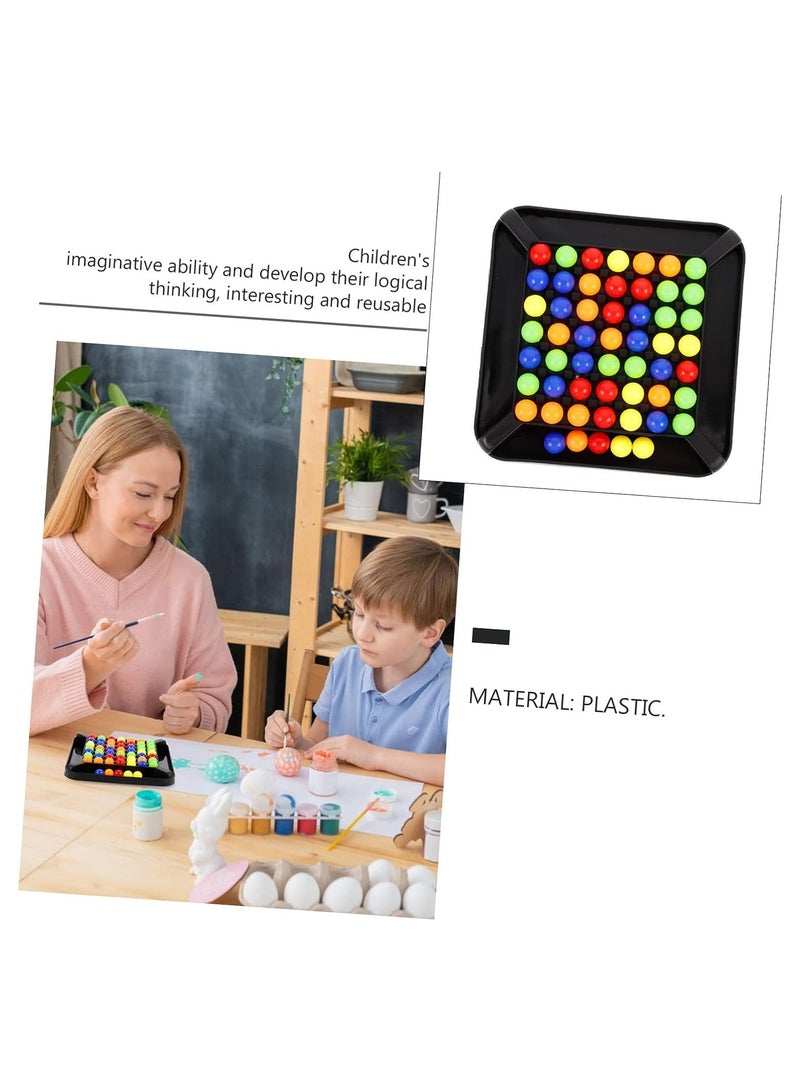 KASTWAVE Parent-Child Interactive Desktop Game, Children's Fun Xiaole Rainbow Bean, Toddler Eliminate Beads Color Sorting Game Rainbow Mini Puzzles for Kids Toddlers Toys Mini Beads Board Beads Game - Image 4