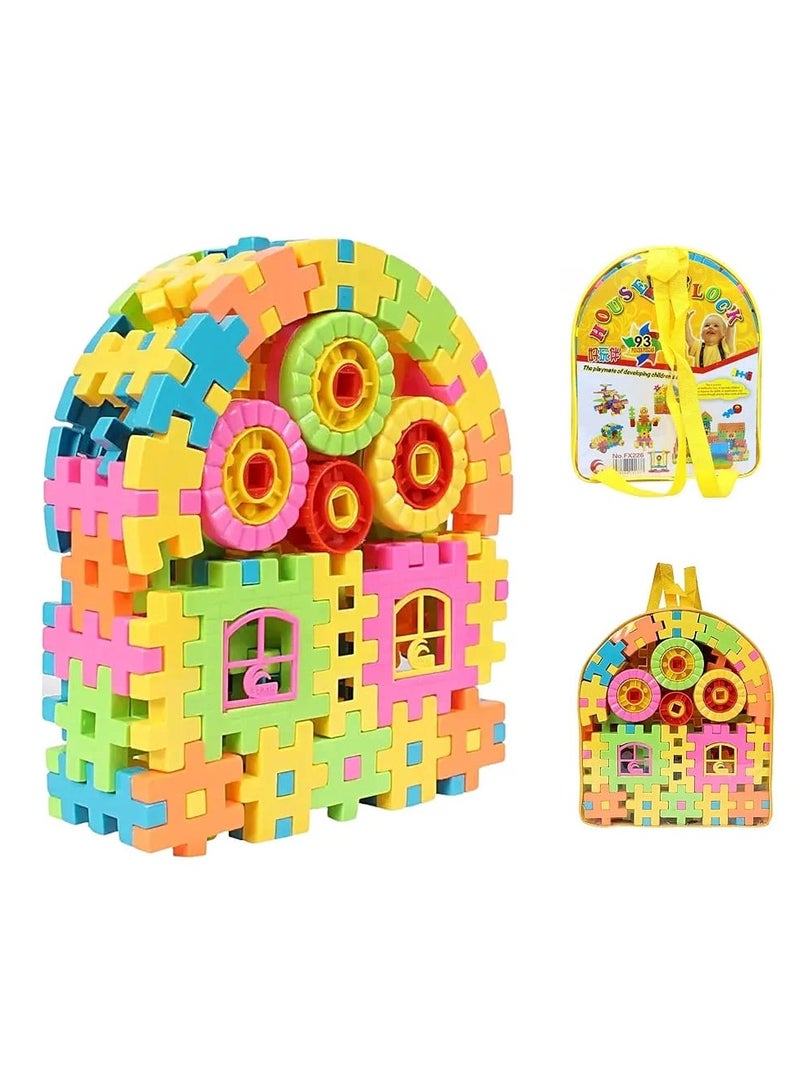 84-Piece Building Blocks Set for Kids – Colorful Interlocking Plastic Bricks with Storage Tote – STEM Educational Construction Toy for Toddlers & Children Ages 3+ – Creativity & Motor Skill Development - Image 1
