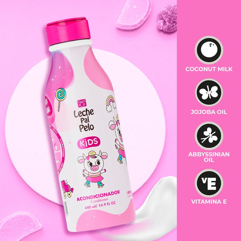 Leche Pal Pelo Kids Conditioner - Gentle Detangling, Moisturizing with Vitamin E, Oils for Kids' Hair. Strengthens, Prevents Breakage. Paraben-Free. 14.9 fl. oz. - Image 2