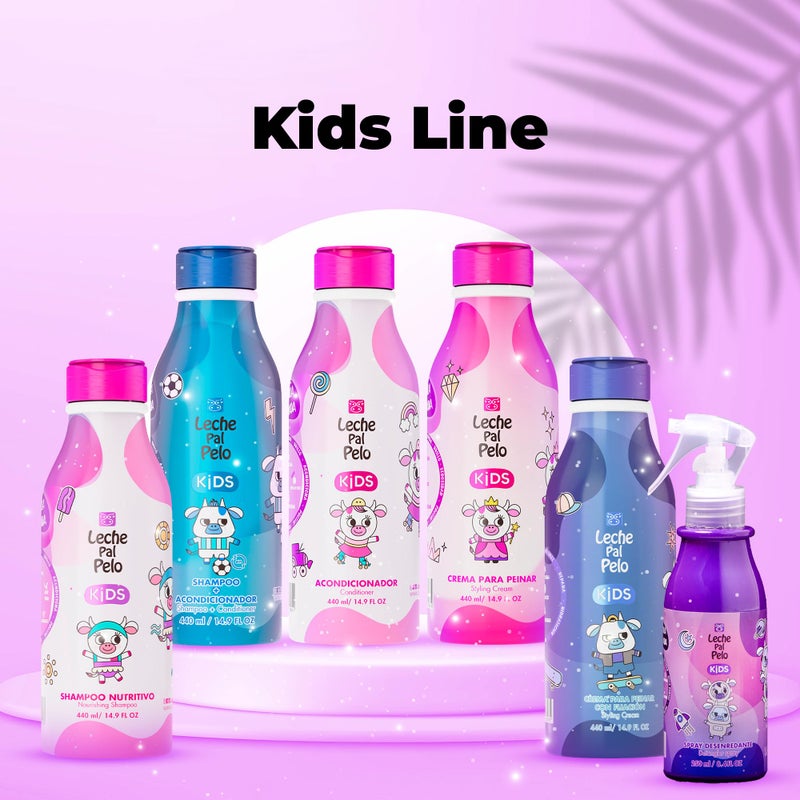 Leche Pal Pelo Kids Conditioner - Gentle Detangling, Moisturizing with Vitamin E, Oils for Kids' Hair. Strengthens, Prevents Breakage. Paraben-Free. 14.9 fl. oz. - Image 3