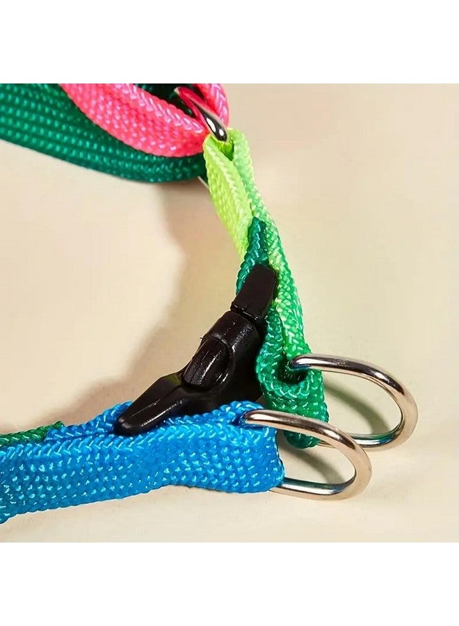 طقم أحزمة قطط من النايلون المتين مقاس 10 مم | حزام قابل للتعديل بألوان قوس قزح مع مقود | حزام مشي ناعم ومقود للقطط والقطط الصغيرة - قطعة واحدة - Image 2