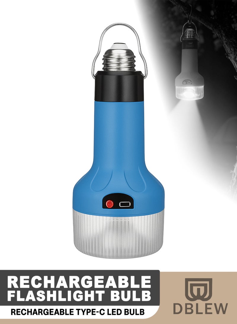 DBLEW مصباح طوارئ LED قابل لإعادة الشحن مع شحن Type-C 15W/18W ضوء تخييم متعدد الوظائف للمنزل، الصيد والأنشطة الخارجية قاعدة E27/B22 أبيض بارد - Image 1