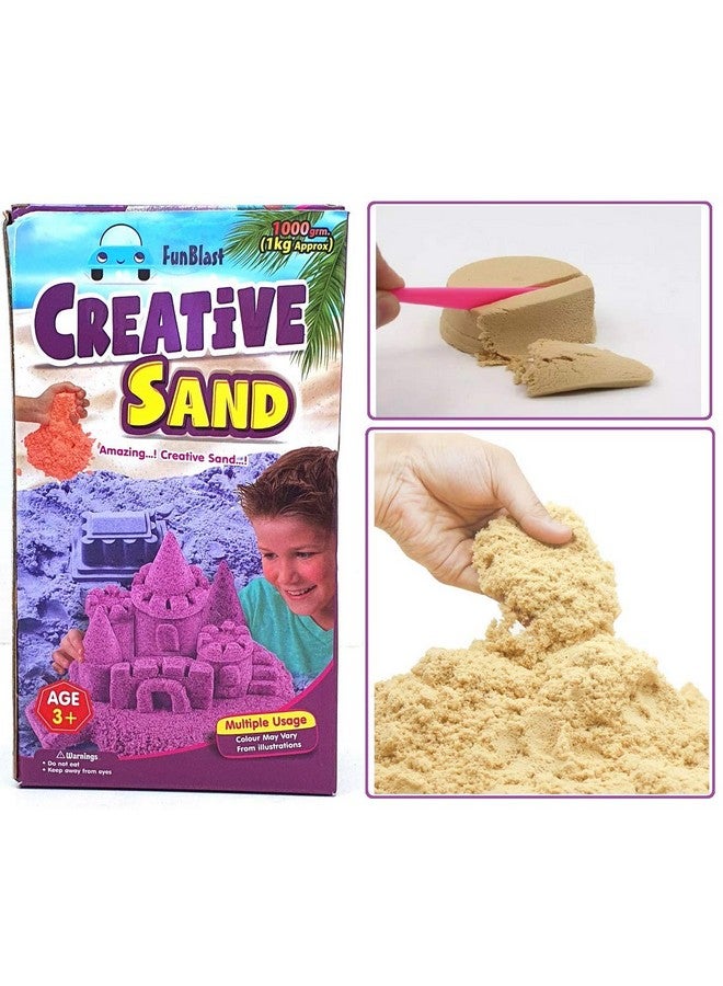 FunBlast Creative Sand for Kids - Kinetic Sand Kit for Kids Activity Toys | Soft Sand Clay Toys for Kids/Boys/Girls Without Mould & Tray Approx 1 Kg (Natural Color) - Image 1