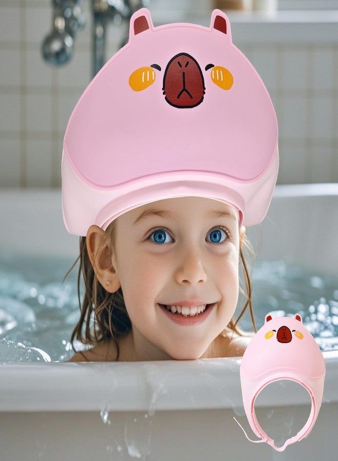TinyGuardian Baby Shower Cap - Waterproof Bath Visor for Toddlers 1-3 Years, Extra Soft Silicone Hair Washing Hat for Kids, Keep Water Out of Eyes (Pink) - Image 1