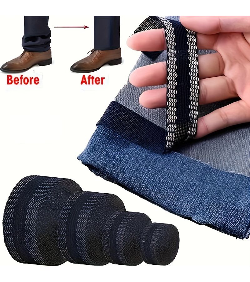 Blue Self-Adhesive Hem Tape Shortens Pants in One Minute No Cutting 78.74inch - Image 5