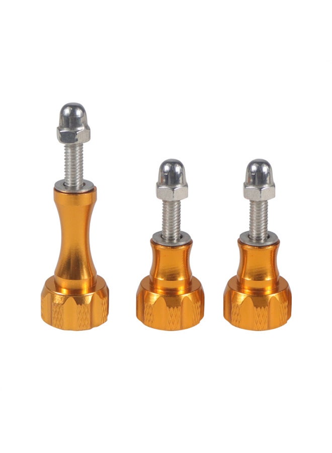 Generic Aluminum Alloy Screw Accessories GoPro11 Series 360 Xinjiang Sports Camera Metal Long And Short Color Screw Nut-Color:Gold-three-piece Set  - Image 1
