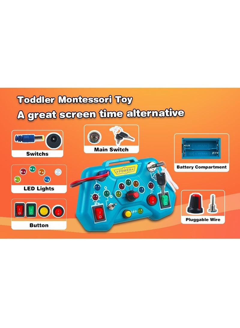 Toddler Toys LED Busy Board, Montessori Toy for 1-3 Year Old, Kids Sensory Board, Light Switches Toy, Preschool Learning Activities Toy 2-4, Travel Toy for 1 2 3 4 Boys Girls Birthday - Image 4