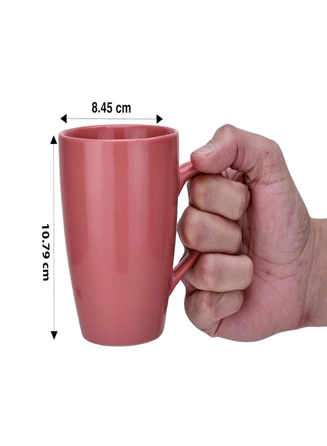 CRAF10 أكواب قهوة سيراميك صلبة فاخرة من CRAF10 - طقم من 6 قطع، آمنة للاستخدام في الميكروويف، لون خشب السكويا - سعة 340 مل - Image 5