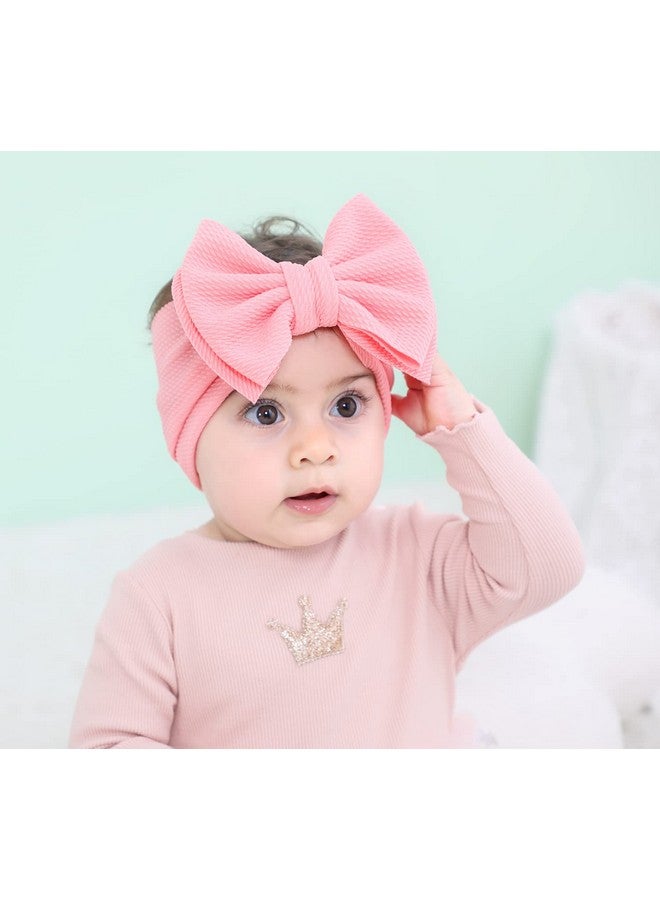 Cinaci 12 Pack Solid Candy Colors Stretchy Wide Nylon Headbands With Knot Big Hair Bow Elastic Headwraps Oversized Hair Bands Large Hair Bows Hair Accessories For Baby Girls Infants Toddlers Kids - Image 3