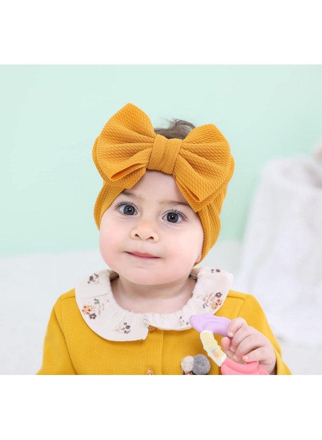 Cinaci 12 Pack Solid Candy Colors Stretchy Wide Nylon Headbands With Knot Big Hair Bow Elastic Headwraps Oversized Hair Bands Large Hair Bows Hair Accessories For Baby Girls Infants Toddlers Kids - Image 5