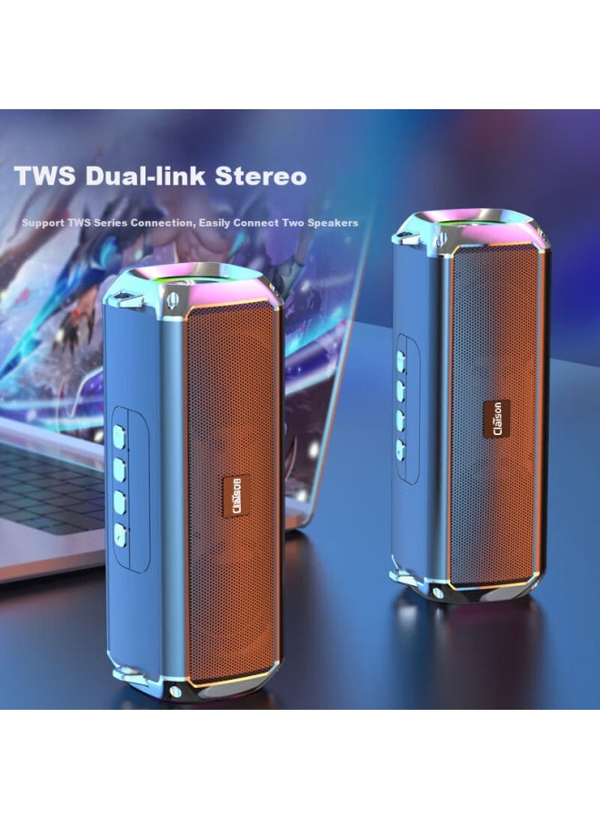 Claison T16 Bluetooth Speaker, Subwoofer, Home And Outdoor Portable, Desktop Computer Wireless Speaker, Waterproof, Card-insertable, Long Battery Life, Gray - Image 1