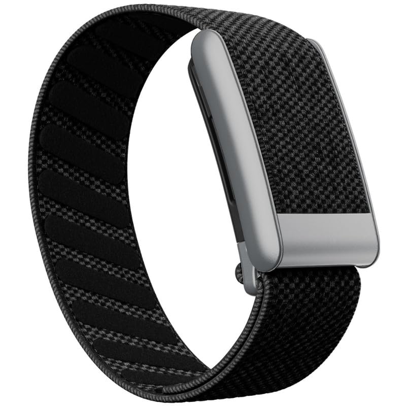 BIFANXI® Nylon Strap Suitable for Whoop 5.0 | Knit Bands Slim Lightweight Design, Scratch Resistant, Easy Fit | Black Gray-Silver Frame/5.0 - Image 1