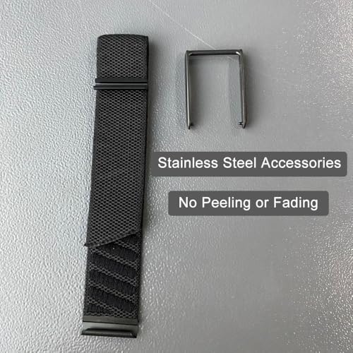 BIFANXI® Nylon Strap Suitable for Whoop 5.0 | Knit Bands Slim Lightweight Design, Scratch Resistant, Easy Fit | Black Gray-Silver Frame/5.0 - Image 4