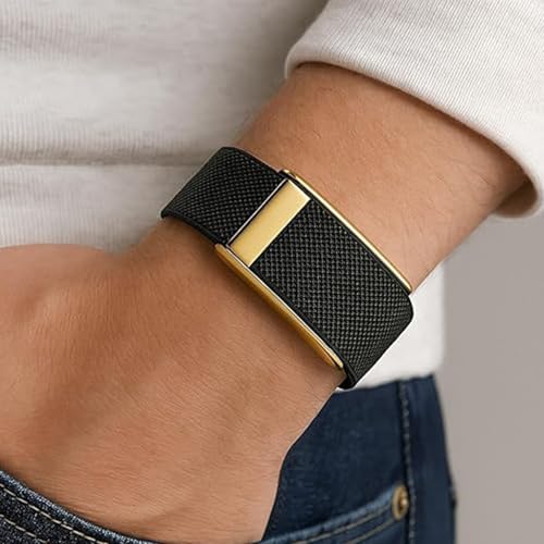 BIFANXI® Nylon Strap Suitable for Whoop 5.0 | Knit Bands Slim Lightweight Design, Scratch Resistant, Easy Fit | Black Gray-Silver Frame/5.0 - Image 2