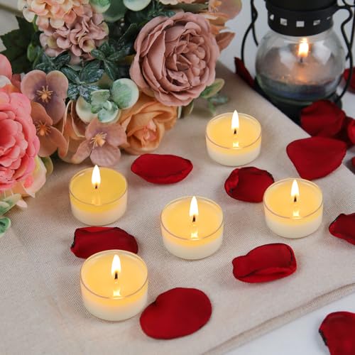 ginitiri Soy Tealight Candles 120 Pack, 6 Hours Long Burning Tealights Candles Bulk, Natural Soy Wax Tea Light Candle Paraffin-Free, Unscented Small Tea Candle for Emergency,Dinner - Image 3