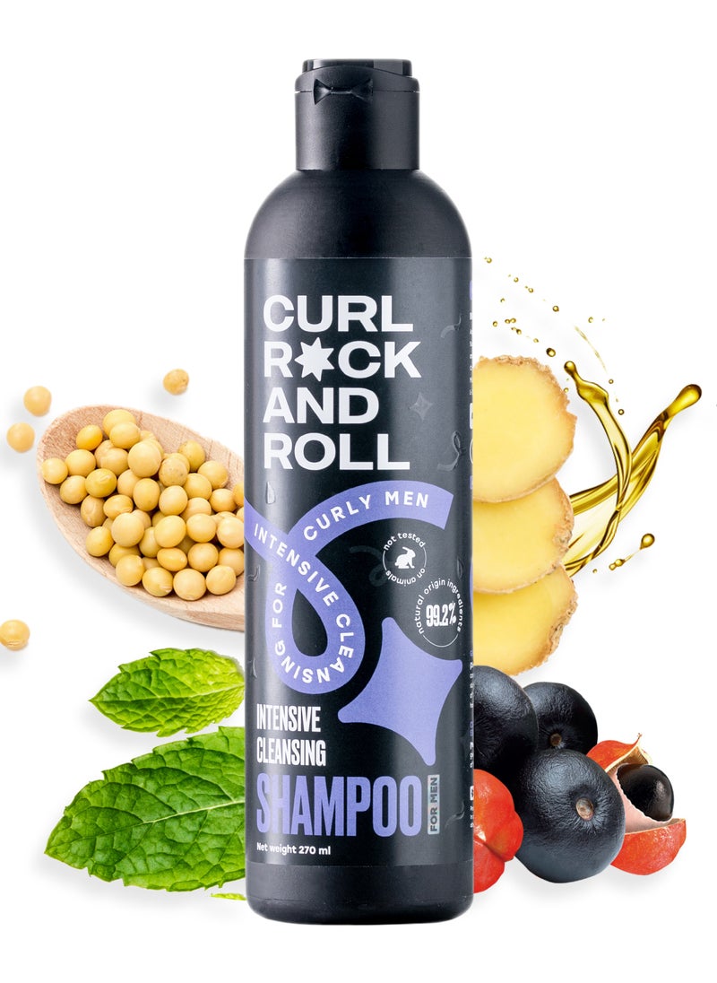 CURL ROCK AND ROLL Curl Rock and Roll Hair Shampoo for Men - Cleanses and Refreshes - Paraben-Free, Sulfate-Free, 270 ml  - Image 1