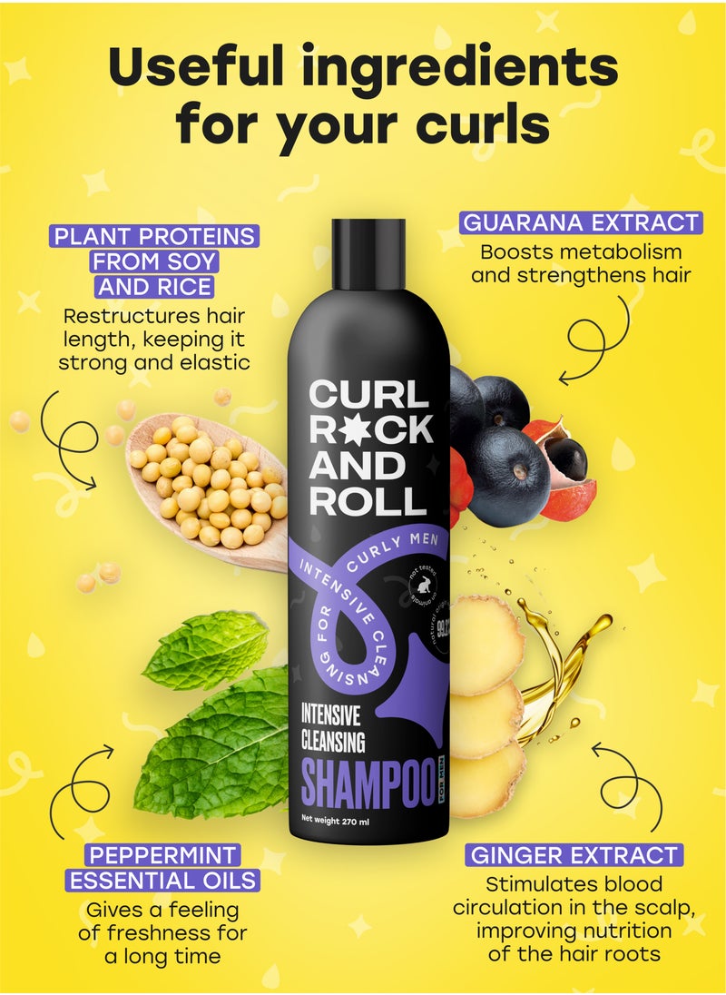 CURL ROCK AND ROLL Curl Rock and Roll Hair Shampoo for Men - Cleanses and Refreshes - Paraben-Free, Sulfate-Free, 270 ml  - Image 4