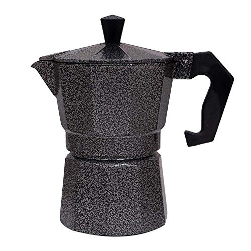 3D CREATIONS Alluminium Italian Style Stovetop Coffee Maker Moka Pot espresso Coffee percolator 6 cups of Coffee (Grey, 300 ml) - Image 1