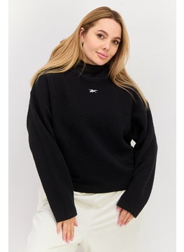 Reebok Women Sportswear Fit Long Sleeve Outdoor Hooded Sweatshirt, Black  - Image 1