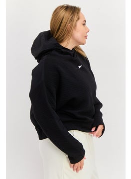 Reebok Women Sportswear Fit Long Sleeve Outdoor Hooded Sweatshirt, Black  - Image 3