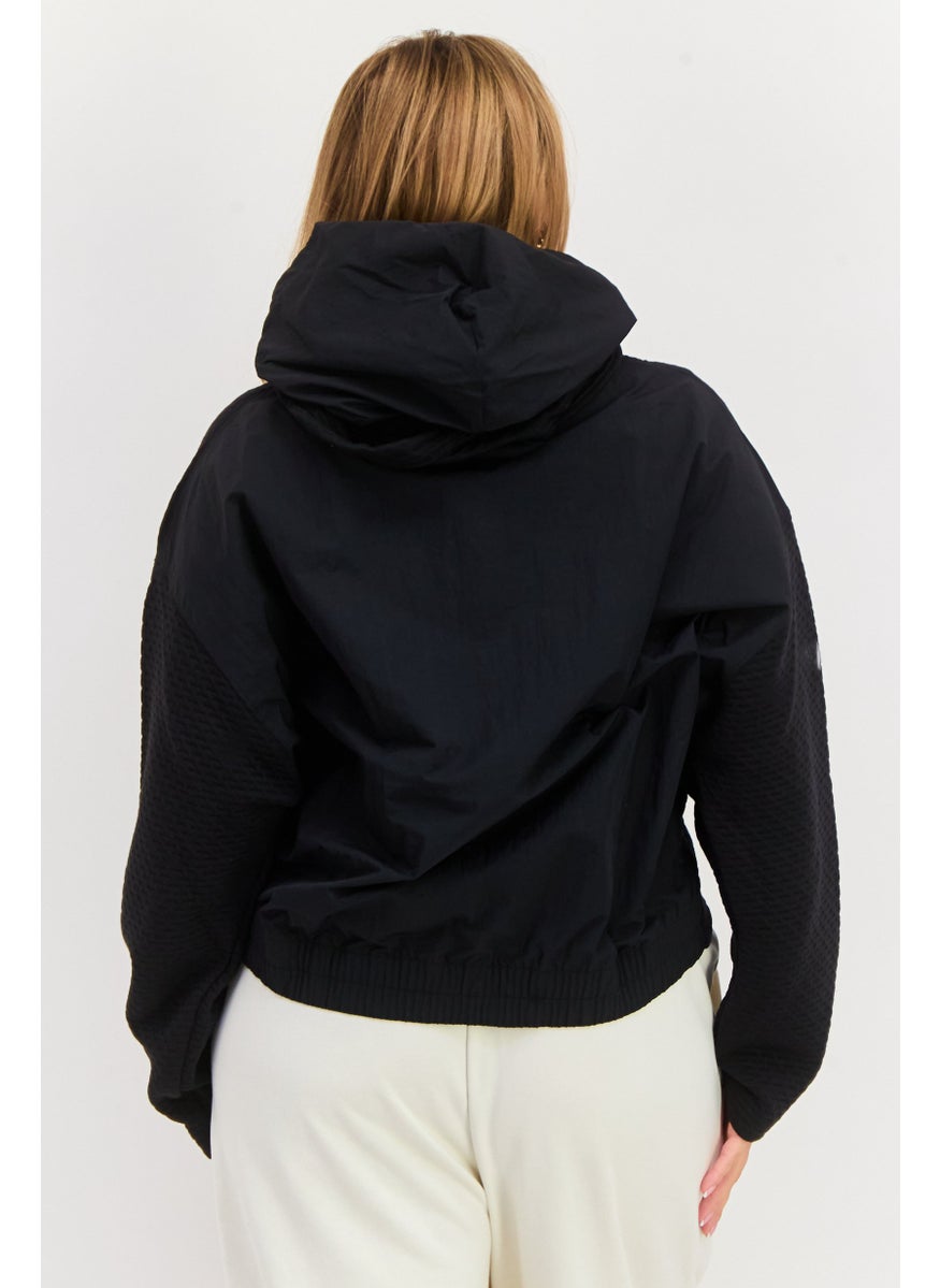 Reebok Women Sportswear Fit Long Sleeve Outdoor Hooded Sweatshirt, Black  - Image 2