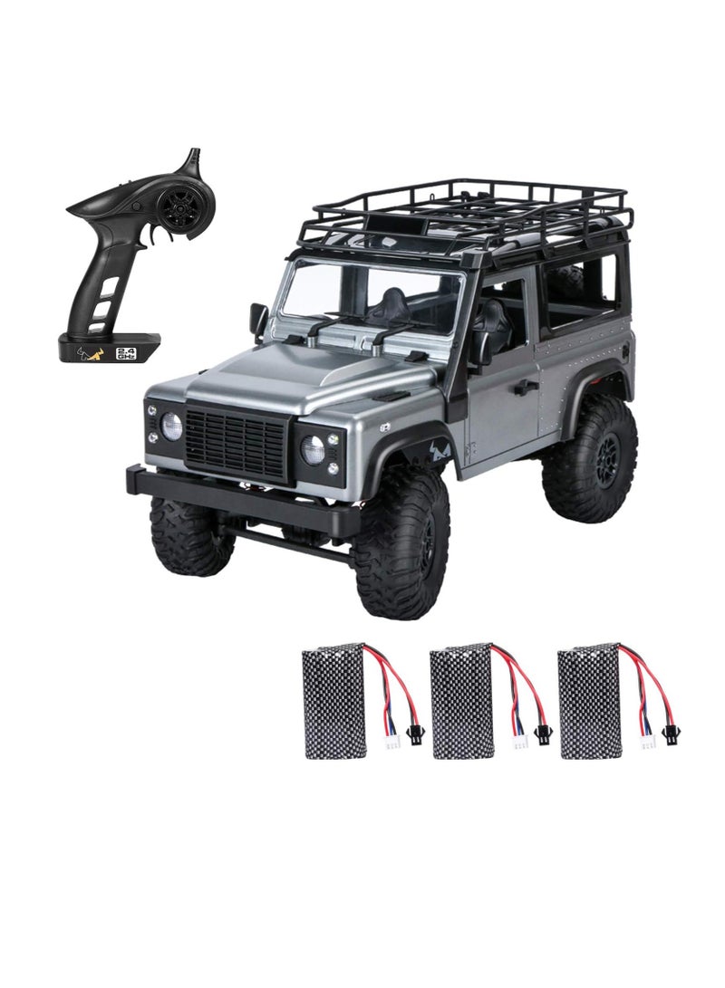 GoolRC RC Car, RC Crawler Off Road Truck, Safe And Durable Jeep With Lights, Anti Wear And Anti Fall Remote Control Car For Kids, (1pc, Grey, With Three Battery) - Image 1