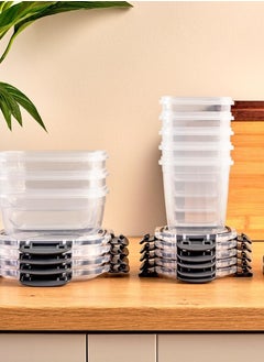 dunya Dunya plastic BPA free rectangular master container set air tighted lid can be used for food storage meal prep food storage set of 3pcs varies in the set 400,800,1400 ml yellow  - Image 4