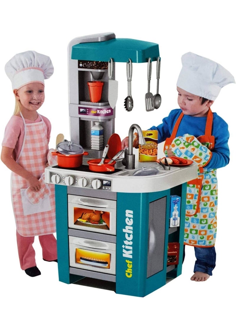 ALSAEED Chef Kitchen Kids Play Set with 49 Accessories, Realistic Design, Vibrant Colors, and Complete Cooking Tools for Kids - Image 2