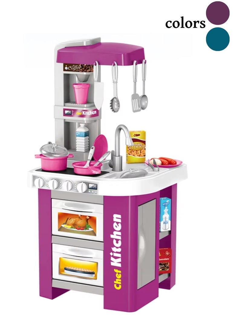 ALSAEED Chef Kitchen Kids Play Set with 49 Accessories, Realistic Design, Vibrant Colors, and Complete Cooking Tools for Kids - Image 1