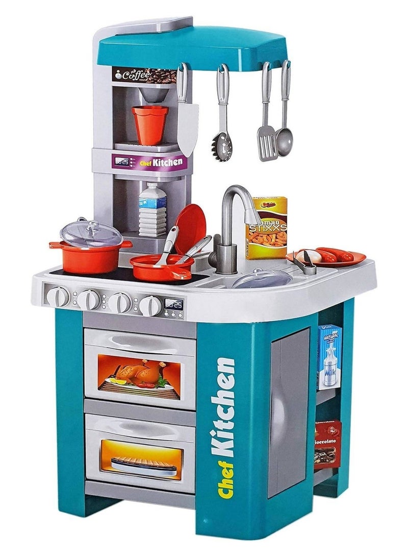 ALSAEED Chef Kitchen Kids Play Set with 49 Accessories, Realistic Design, Vibrant Colors, and Complete Cooking Tools for Kids - Image 3