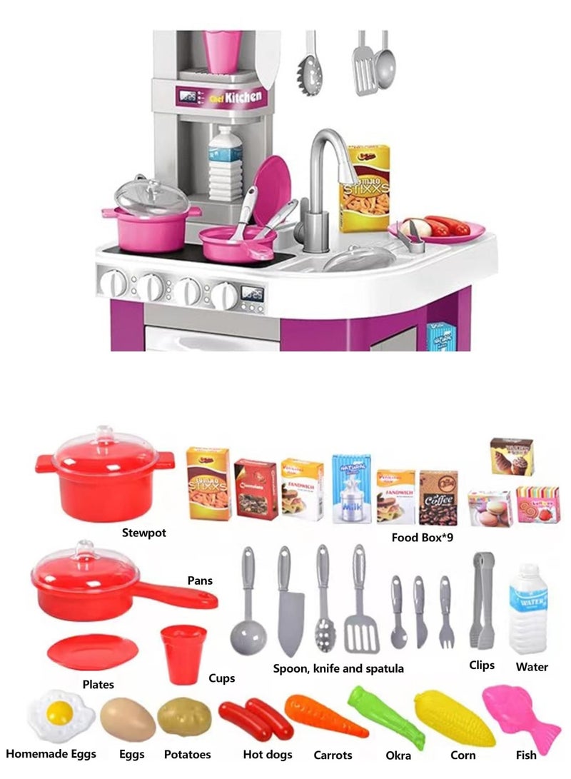 ALSAEED Chef Kitchen Kids Play Set with 49 Accessories, Realistic Design, Vibrant Colors, and Complete Cooking Tools for Kids - Image 4