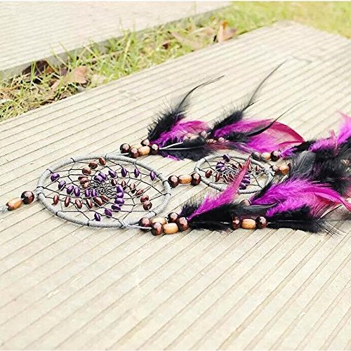 Ornerx Purple Black Dream Catcher for Home Decor 21" Long - Image 3