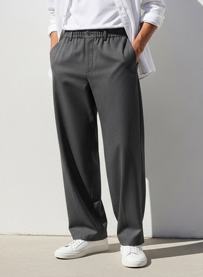 trendyol Anthracite Wide Leg Loose Fabric Baggy Trousers - Image 5