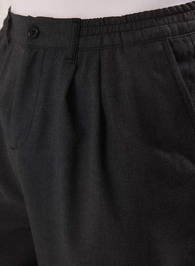 trendyol Anthracite Wide Leg Loose Fabric Baggy Trousers - Image 4