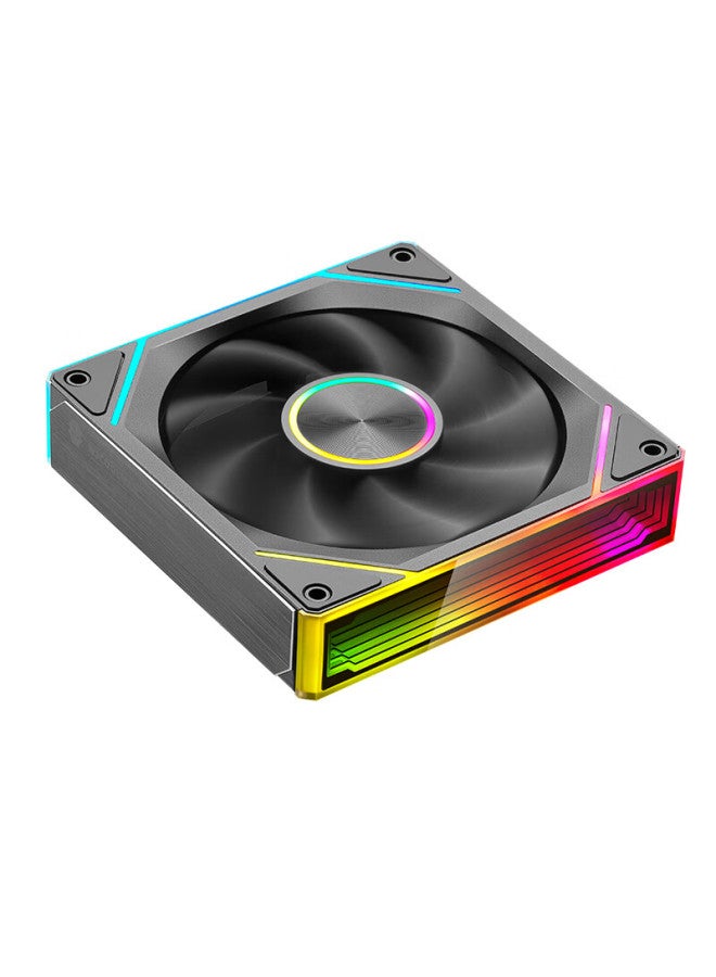 Play Jia Wanjia Starlink 120mm Black Fan With Infinite Mirror Light Synchronization Pwm Control Black Case Fan Argb Desktop Computer Silent - Image 4
