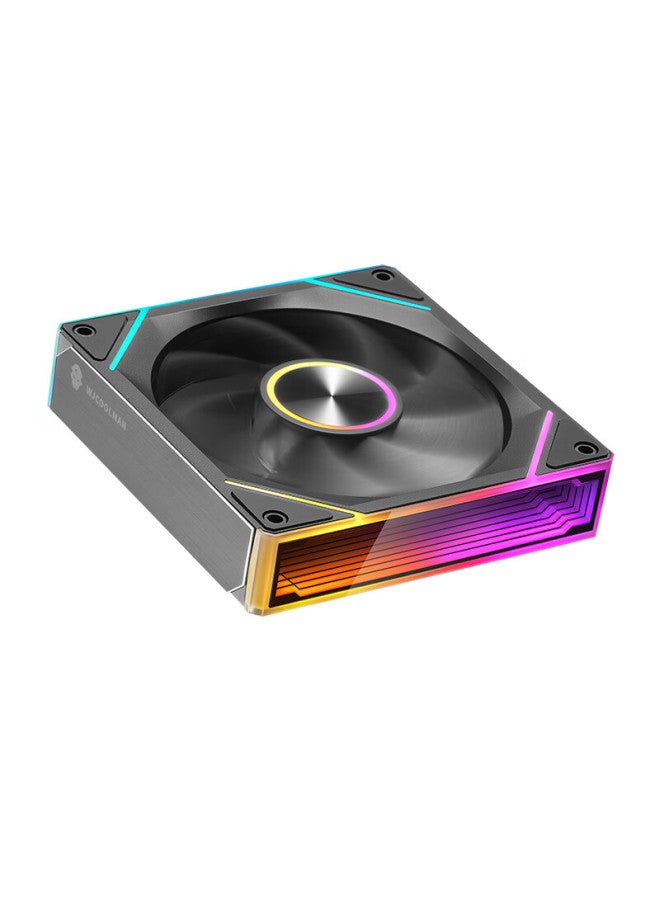 Play Jia Wanjia Starlink 120mm Black Fan With Infinite Mirror Light Synchronization Pwm Control Black Case Fan Argb Desktop Computer Silent - Image 2
