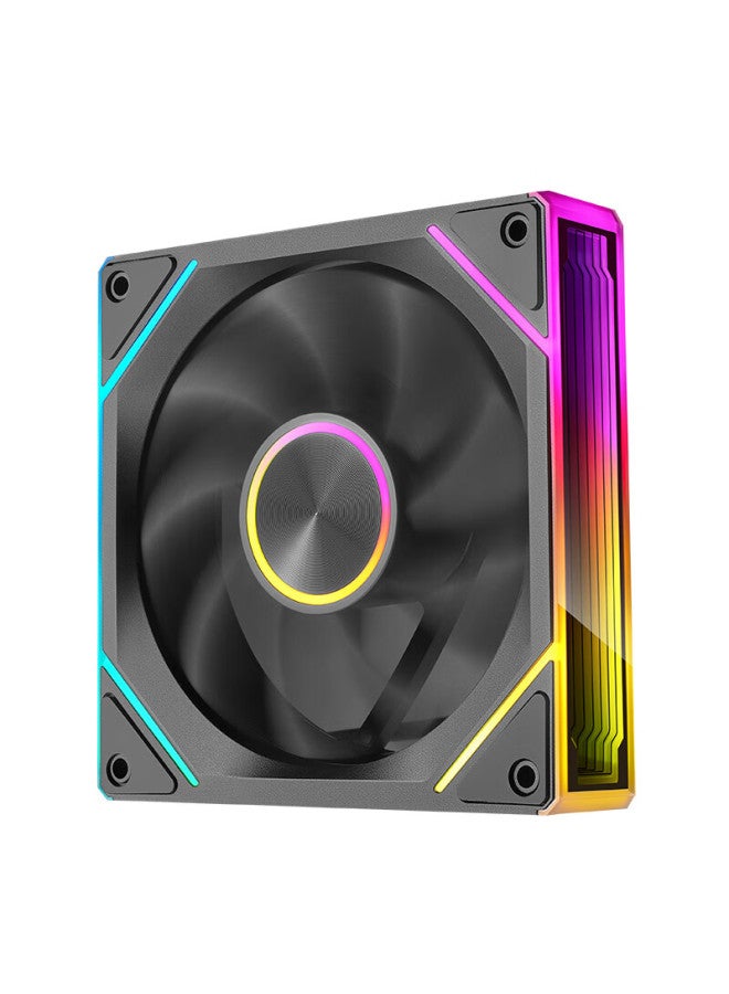 Play Jia Wanjia Starlink 120mm Black Fan With Infinite Mirror Light Synchronization Pwm Control Black Case Fan Argb Desktop Computer Silent - Image 1