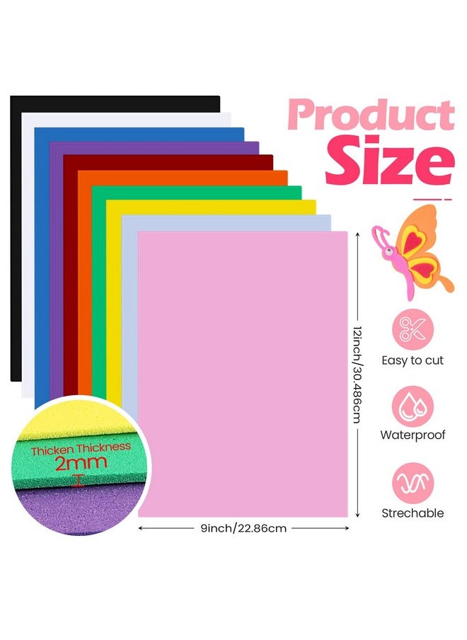 Pangda 100 Pack 20 Colors Eva Craft Foam Sheet Eva Foam Craft Foam Paper For Crafts Foam Sheet For Crafting Handicraft Foam Sheet Craft For Diy Arts School Project Supply (9 X 12 Inch)  - Image 2