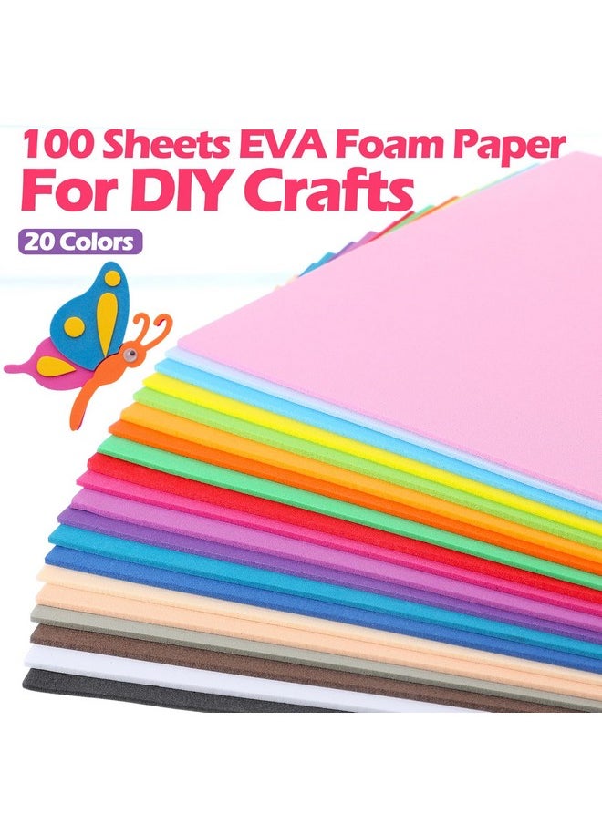Pangda 100 Pack 20 Colors Eva Craft Foam Sheet Eva Foam Craft Foam Paper For Crafts Foam Sheet For Crafting Handicraft Foam Sheet Craft For Diy Arts School Project Supply (9 X 12 Inch)  - Image 3