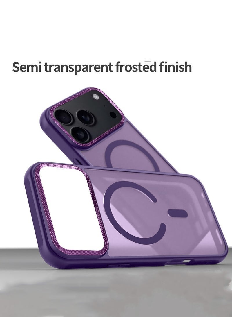 جاجيك iPhone 17 Pro Max 5G 2025 Hard Silicone Hybrid Translucent Slim Stylish Magnetic MagSafe Case Cover (MCMPMN) - Eggplant Purple - Image 4