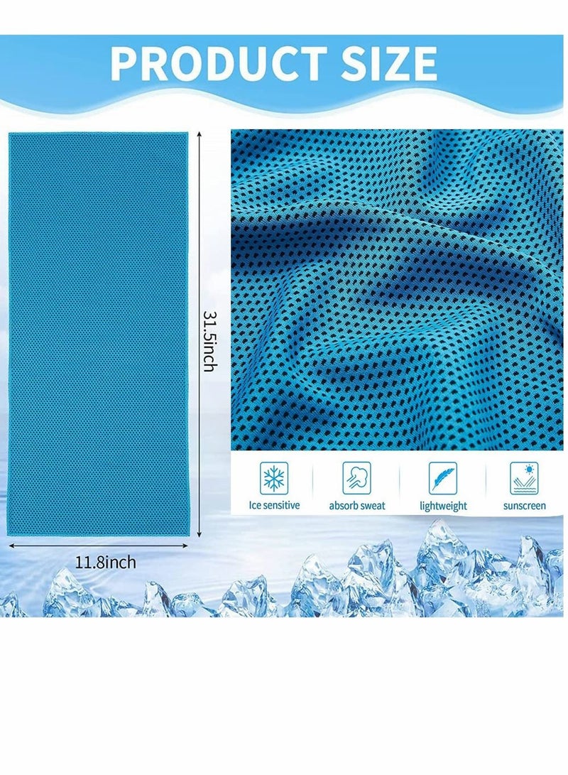 Cooling Towels, 4 Pack Ice Towel, Mesh Cooling Towel, Soft Breathable Chilly Towel, Ice Towel for Neck, Microfiber Towel, for Yoga, Golf, Sport, Running, Gym, Workout, Camping, Fitness, 30 * 80 cm - Image 3