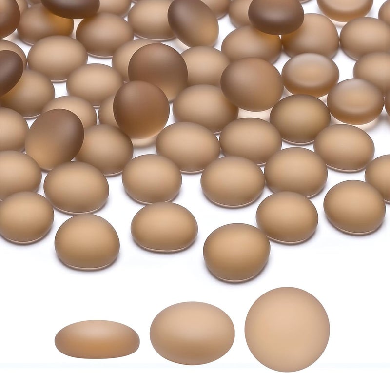 SUREAM Brown Flat Glass Marbles, Mancala Stones for Vase Fillers, Sea Glass Beads for Table Scatter Aquarium, Art Craft Supplies, Home Wedding Valentines Day Decoration - Image 1