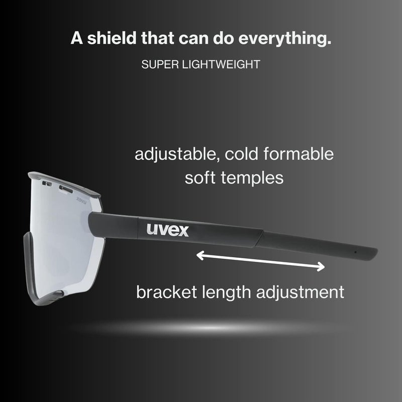 UVEX طقم نظارات شمسية سبورتستايل 236 - أسود مات/فضي عاكس - عدسات قابلة للتبديل - تقنية سوبر فيجن ضد الضباب - ملائمة قابلة للتعديل - Image 4
