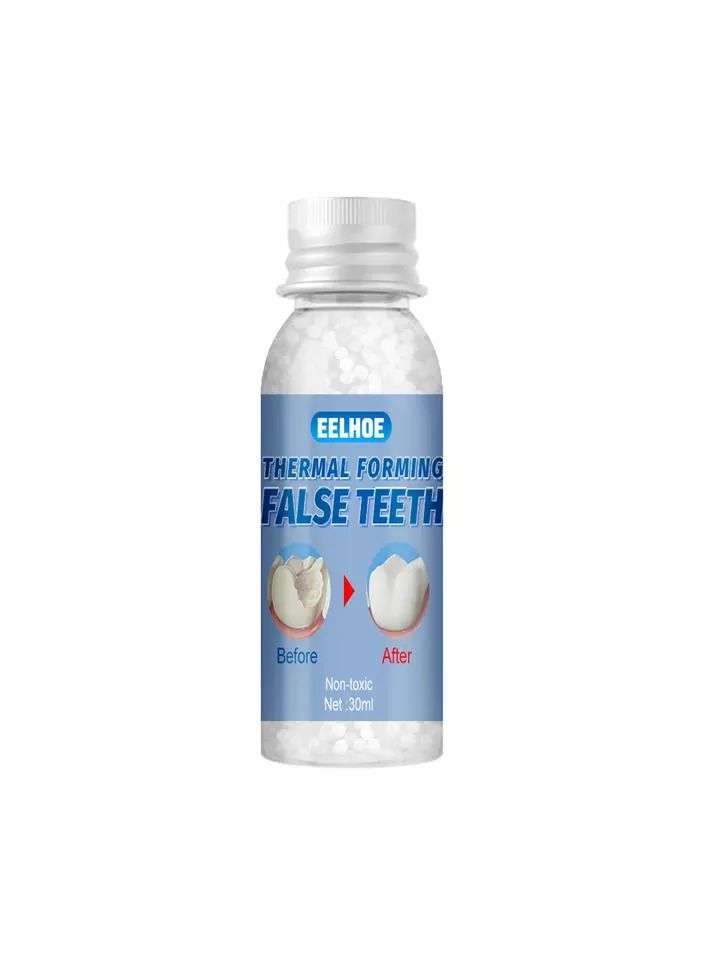 EELHOE تشكيل حراري للأسنان الصناعية، خرز إصلاح الأسنان المؤقت، حشو أسنان قابل لإعادة الاستخدام، بديل للأسنان المتكسرة، خرز حراري للأسنان المفقودة والمكسورة، مجموعة إصلاح الأسنان غير السامة، 30 مل - Image 2