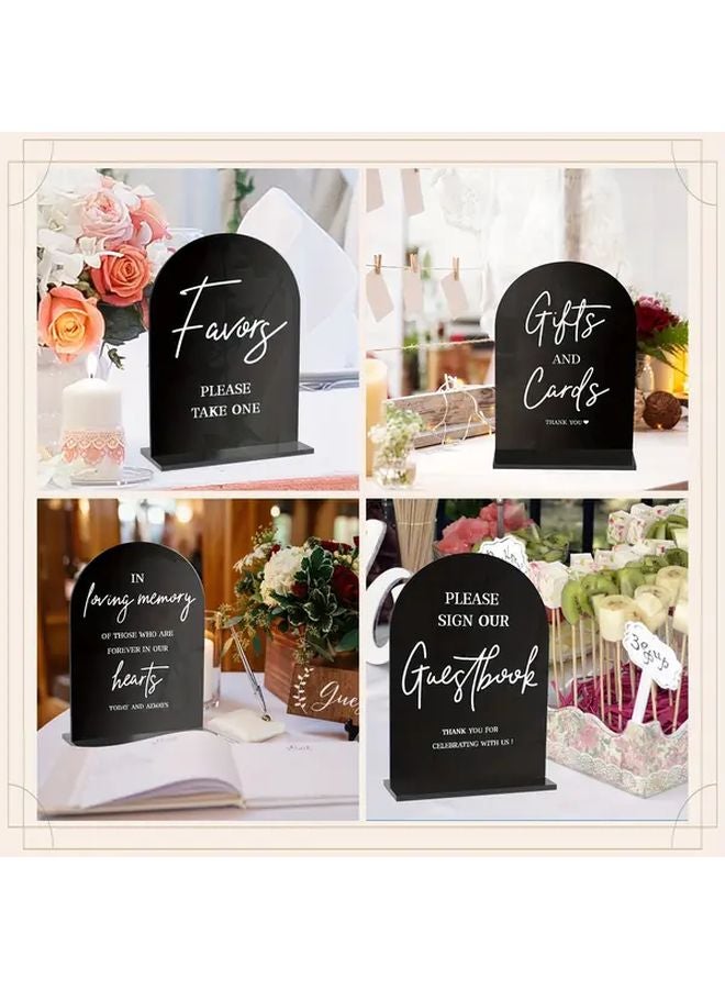 عبوتان من لافتات الزفاف الحديثة الأكريليكية السوداء ثنائية الأبعاد المسطحة - Image 3