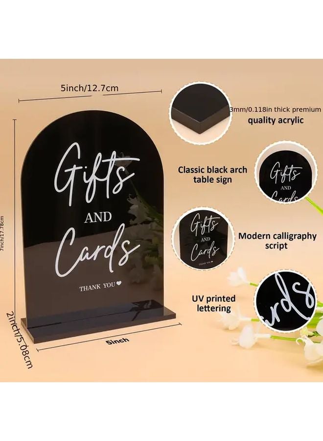 عبوتان من لافتات الزفاف الحديثة الأكريليكية السوداء ثنائية الأبعاد المسطحة - Image 4